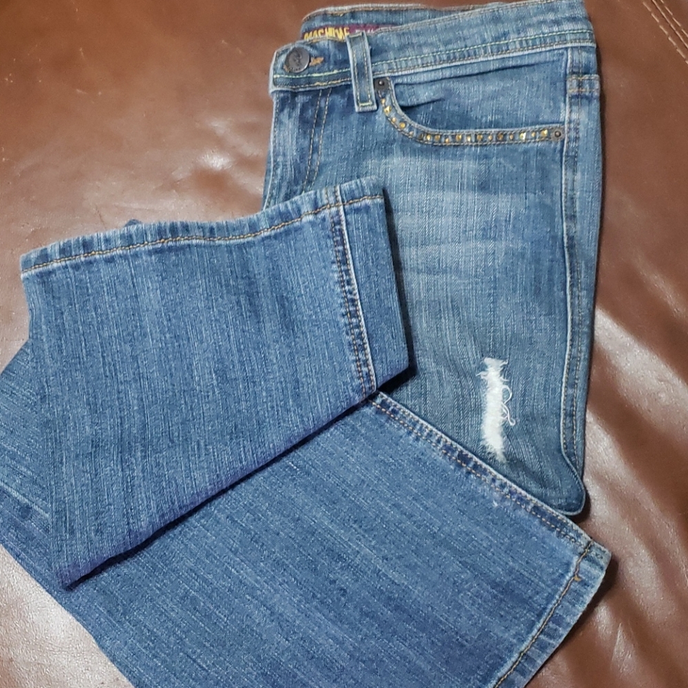 Machine Rhinestone Bootcut Jeans